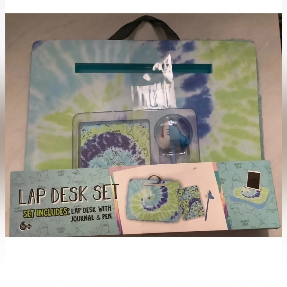 Portable Lap Desk with Pillow up 2 Coloring Sticker Sheets & 4 Markers 18x14In